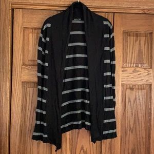 Black and Grey Striped Cardigan